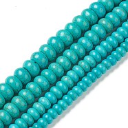 Synthetic Turquoise Beads Strands, Rondelle, Mixed Size, 8~14x5~9mm, Hole: 1~1.5mm, about 47~80pcs/strand, 16.26~16.61''(41.3~42.2cm)(G-A211-20)