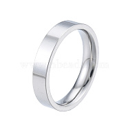 201 Stainless Steel Plain Band Ring for Women, Stainless Steel Color, Inner Diameter: 17mm(RJEW-N043-12P)