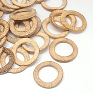 Wood Jewelry Findings Coconut Linking Rings, BurlyWood, 38x2~5mm(X-COCO-O006A-04)