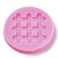 Food Grade Silicone Molds, Fondant Molds, For DIY Cake Decoration, Chocolate, Candy, UV Resin & Epoxy Resin Jewelry Making, Fence, Deep Pink, 64.5x7mm, Inner Diameter: 45x45mm(DIY-L026-140)