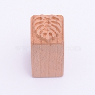 Wooden Stamps, Rectangle, Leaf Pattern, 50x20x20mm(DIY-WH0189-61C)