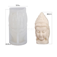 DIY Candle Silicone Molds, for Candle Making, Food Grade Silicone, Buddhist, White, 5.9x4.8x10.8cm(PW-WG28041-02)