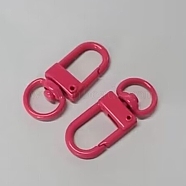 Baking Painted Alloy Swivel Clasps, Swivel Snap Hook, with Iron Findings, Fuchsia, 33.5x13x5mm, Hole: 6x9.5mm(PALLOY-TAC0011-45L)