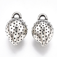 CCB Plastic Pendants, Strawberry, Antique Silver, 21x13x13mm, Hole: 3mm, about 310pcs/500g(CCB-S160-78)