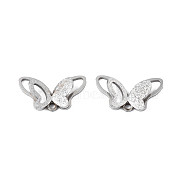 201 Stainless Steel Charms, Butterfly, Stainless Steel Color, 8x14.5x3mm, Hole: 1.2mm(STAS-N095-110)