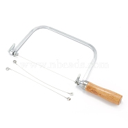 (Defective Closeout Sale: Gasket Rust), Stainless Steel String Cutter Saw Cutting Knife, with Wooden handle, for Soap Candle Wax Making, Stainless Steel Color, 30.5x12x2.3cm(TOOL-XCP0001-28)