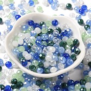 Glass Beads, Faceted, Rondelle, Light Blue, 6x5mm, Hole: 1mm, about 2360pcs/500g(EGLA-A034-LM6mm-09)