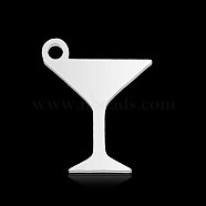 201 Stainless Steel Pendants, Goblet, Stainless Steel Color, 14x11.5x1mm, Hole: 1.4mm(STAS-N090-LA884-1)