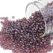 TOHO Round Seed Beads, Japanese Seed Beads, (166B) Transparent AB Medium Amethyst, 11/0, 2.2mm, Hole: 0.8mm, about 5555pcs/50g(SEED-XTR11-0166B)