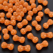 Imitation Jelly Acrylic Beads, Bone Shapes, Dark Orange, 9x17.5x8.5mm, Hole: 1.8mm, about 600pcs/500g(MACR-S373-96-E05)