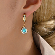 Fashionable Classic Earrings with High-end Style for Women, 18K Gold Plated, Flat Round(RH7206)