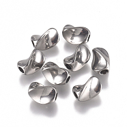 304 Stainless Steel Beads, Twist, Stainless Steel Color, 8x5mm, Hole: 2mm(STAS-L234-125C)