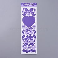 Bowknot & Heart Pattern Decorative Stickers Sheets, for Scrapbooking, Calendars, Arts, Kids DIY Crafts, Purple, 260x80mm(DIY-L037-G05)