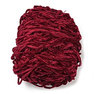 Wool Chenille Yarn, Velvet Cotton Hand Knitting Threads, for Baby Sweater Scarf Fabric Needlework Craft, FireBrick, 5mm, 95~100g/skein(PW22070162814)
