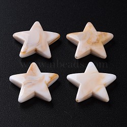 Two Tone Acrylic Beads, Imitation Gemstone, Star, PapayaWhip, 20.5x22x4.5mm, Hole: 1mm, about 445pcs/500g(MACR-S272-77N)