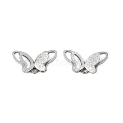 Non-Tarnish 201 Stainless Steel Charms, Butterfly, Stainless Steel Color, 8x14.5x3mm, Hole: 1.2mm(STAS-N095-110)