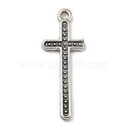 Tibetan Style Alloy Pendants, Cross, Antique Silver, 31x11.5x1.5mm, Hole: 1.8mm, 561pcs/500g(PALLOY-P293-180)