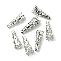 100Pcs Iron Filigree Bead Cones, Silver, 22x8~9mm, Hole: 2.5~3mm(IFIN-YW0003-19)