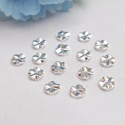 Brass Beads, Flat Round Shape, Long-Lasting Plated, Silver, 6x1.5mm, Hole: 1.2mm(KK-WH0001-06B-01)