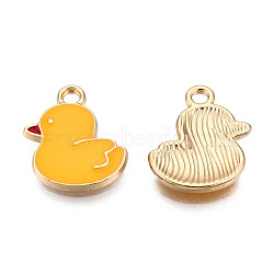 Alloy Pendants, with Enamel, Cadmium Free & Lead Free, Light Gold, Chick, Gold, 16.5x14x2mm, Hole: 2mm(ENAM-S119-077A-RS)
