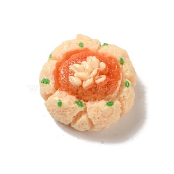 Opaque Resin Imitation Food Decoden Cabochons, Bread, Orange, 22x12mm(CRES-A058-02A)