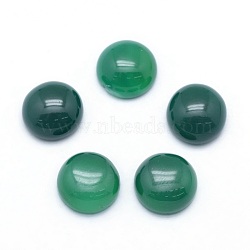 Natural Dyed & Heated Green Onyx Agate Cabochons, Half Round, 10x4~5mm(X-G-P393-R43-10mm)