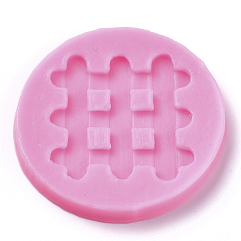 Food Grade Silicone Molds, Fondant Molds, For DIY Cake Decoration, Chocolate, Candy, UV Resin & Epoxy Resin Jewelry Making, Fence, Deep Pink, 64.5x7mm, Inner Diameter: 45x45mm
