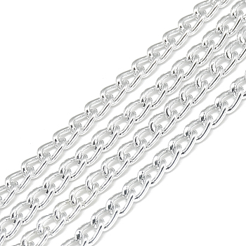 Unwelded Aluminum Curb Chains, Gainsboro, 5.5x3.5x1mm, about 100m/bag