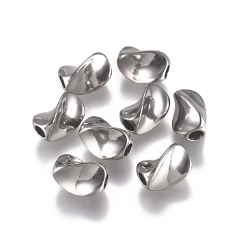 304 Stainless Steel Beads, Twist, Stainless Steel Color, 8x5mm, Hole: 2mm