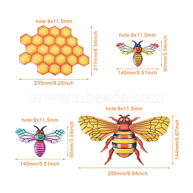 Ornements d'abeille et de nid d'abeille en fer 3d(CF-TAC0001-19)-2