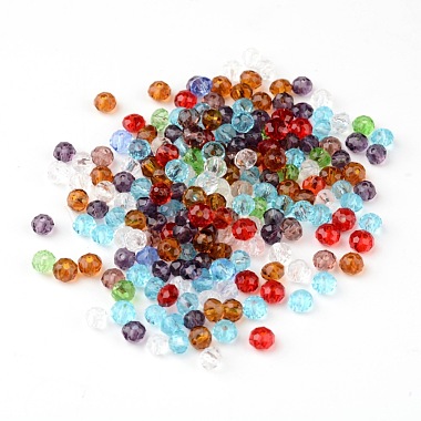 Perles en rondelles facettées en verre transparent(GLAA-R152-4mm-M1)-3