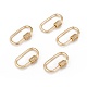 Brass Micro Pave Clear Cubic Zirconia Screw Carabiner Lock Charms(ZIRC-T010-10G)-1