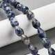 perles de jaspe tache bleue naturelle(G-P520-B21-01)-2