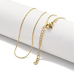 Ion Plating(IP) 304 Stainless Steel Boston Link Chain Necklaces, Real 18K Gold Plated, 17.83x0.04 inch(45.3x0.09cm)(X-NJEW-R266-06G)
