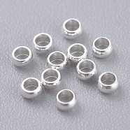 201 Stainless Steel Spacer Beads, Rondelle, Silver, 2x1mm, Hole: 1.2mm(STAS-K210-40B-S)