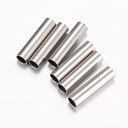 304 Stainless Steel Tube Beads, Stainless Steel Color, 15x2.5mm, Hole: 2mm(STAS-E443-44P)