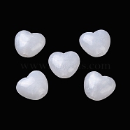 Opaque Acrylic Beads, Heart, White, 9x10x5.5mm, Hole: 1.5mm(MACR-F079-04G)