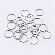 Rhodium Plated 925 Sterling Silver Round Rings, Soldered Jump Rings, Closed Jump Rings, Platinum, 18 Gauge, 7x1mm, Inner Diameter: 5mm, about 60pcs/10g(STER-F036-03P-1x7)