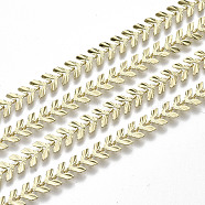 Brass Cobs Chain, Long-Lasting Plated, Soldered, Textured, Light Gold, Link: 6.5x6.5x0.6mm(CHC-T012-10LG)