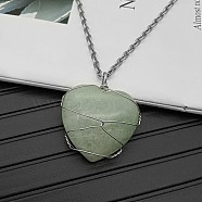 Natural Green Aventurine Pendant Necklaces, 19.69 inch(50cm)(CY8832-12)