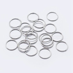 Rhodium Plated 925 Sterling Silver Round Rings, Soldered Jump Rings, Closed Jump Rings, Platinum, 18 Gauge, 7x1mm, Inner Diameter: 5mm, about 60pcs/10g(STER-F036-03P-1x7)