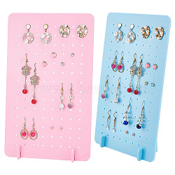 Elite 2 Sets 2 Colors Opaque Acrylic Earring Diaplay Stands, Rectangle, Mixed Color, Finished Product: 5x15x25cm, Hole: 3mm, about 3pcs/set(EDIS-PH0001-25)