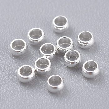 201 Stainless Steel Spacer Beads, Rondelle, Silver, 2x1mm, Hole: 1.2mm