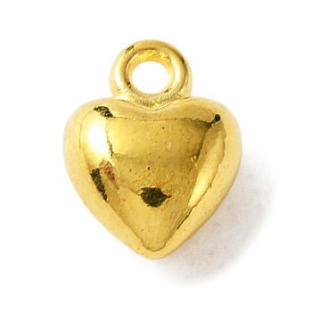 Alloy Charms, Puffed Heart, Golden, 9x7x4.5mm, Hole: 1.2mm