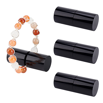 Opaque Acrylic Removable Bangle Display Stands, Column Bracelet Organizer Holder, for Jewelry Shop Showing, Black, 5x2cm