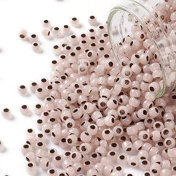 TOHO Round Seed Beads, Japanese Seed Beads, (741) Copper Lined Alabaster, 8/0, 3mm, Hole: 1mm, about 222pcs/bottle, 10g/bottle