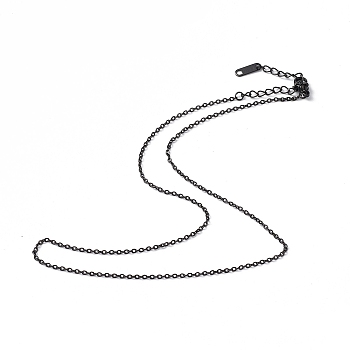 304 Stainless Steel Cable Chain Necklace for Men Women, Gunmetal, 15.75 inch(40cm)