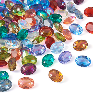 120Pcs 12 Colors Transparent Pointed Back Resin Rhinestone Cabochons(KY-CW0001-01)-4