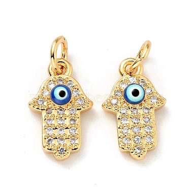 Real 18K Gold Plated Clear Others Brass+Cubic Zirconia+Enamel Charms