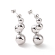 Brass Round Beaded Twist Stud Earrings for Women(EJEW-G332-05P)-1
